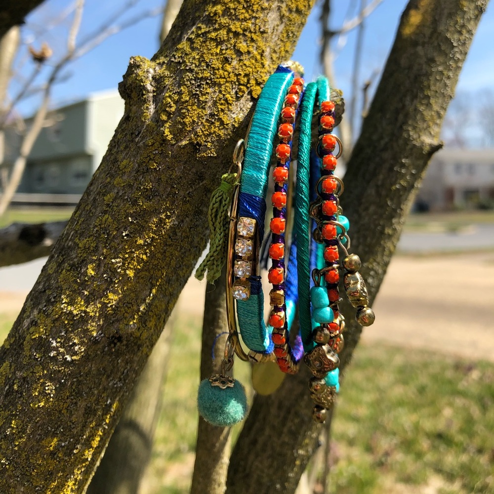 Boho String Wrapped Bangles - Picture 2 of 2